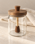 Glass Honey Jar with Wooden Dipper